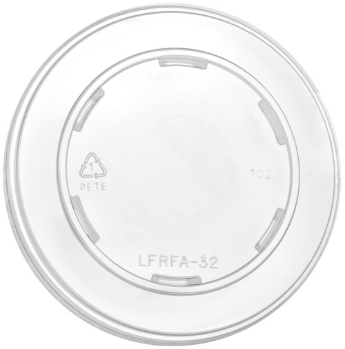 Lid Flat PET Clear Round For 16-24-32 OZ Container 500/Case