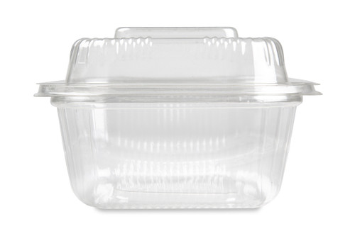 SeeShell® Take-Out Container Hinged With Dome Lid 5X5 IN PS Clear Square 250/Case