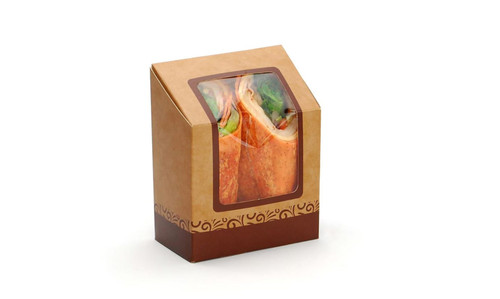 Wrap Pack Take-Out Box 4.25X2.5X5.25 IN Paper #Readyfresh With Window 500/Case