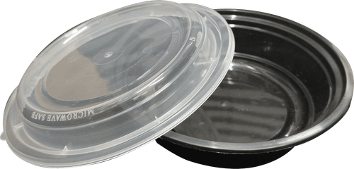 Take-Out Container Base 16 OZ Black Round Microwave Safe 150/Case