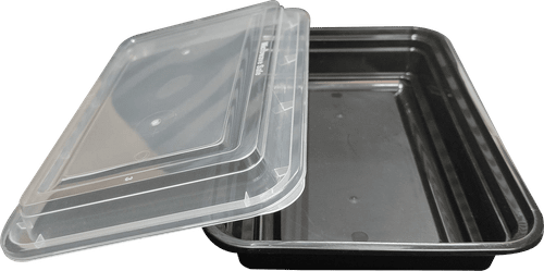 Take-Out Container Base 28 OZ Black Rectangle Microwave Safe 150/Case