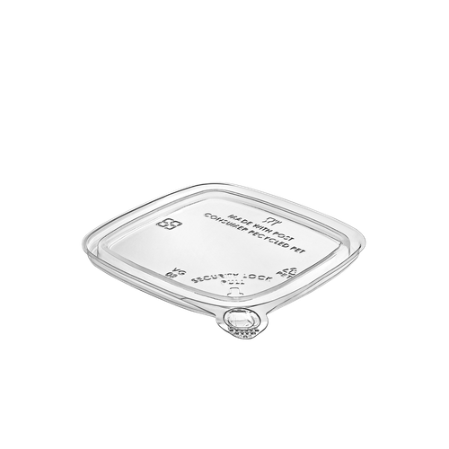 Lid 4.6X4.6X0.3 IN PET Clear Square For 8-32 OZ Deli Container Tamper-Evident 500/Case