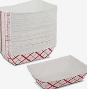 Food Tray 1 LB Red White Check 1000/Case