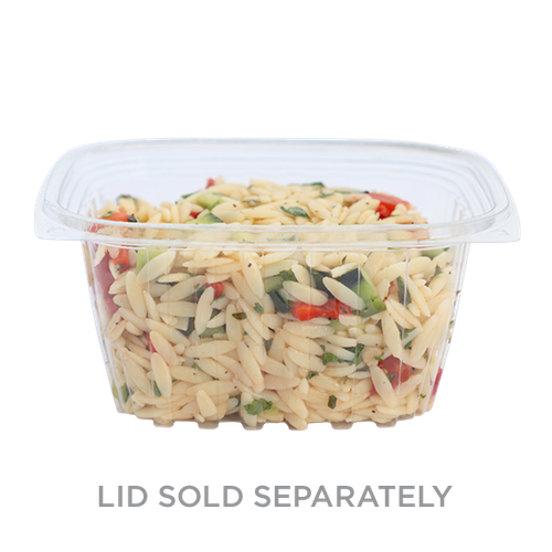 Deli Container Base 16 OZ PLA Clear Rectangle 900/Case