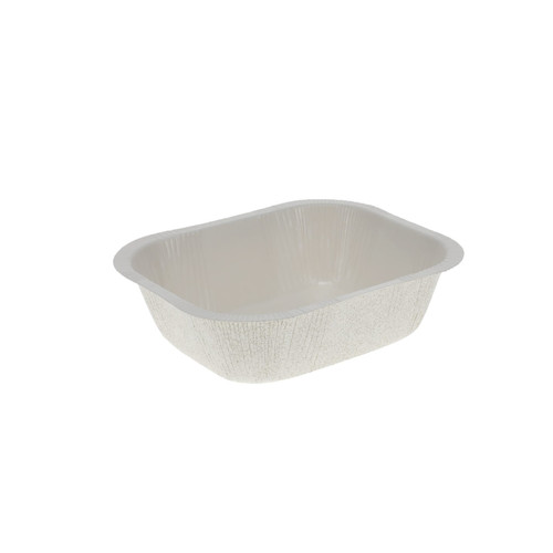 Take-Out Container Base 4.90625X6.09375X1.6875 IN Paperboard White Brown Rectangle 500/Case