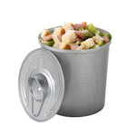 Tin Can Food Container Base & Lid Combo 4 OZ Plastic Silver 100/Case