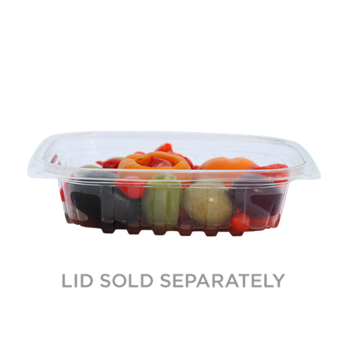 Deli Container Base 8 OZ PLA Clear Rectangle 900/Case