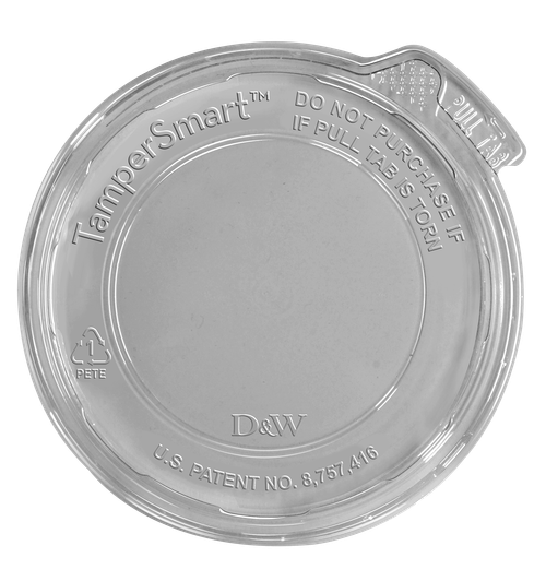 Lid PET Round For Deli Container Tamper-Evident 500/Case