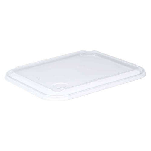 Paperluxe Take-Out Container Base & Lid Combo With Flat Lid 9.78X8.26X0.6 IN PET Clear Rectangle 400/Case