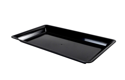 Take-Out Tray 10X8 IN PP Black Rectangle 25/Case