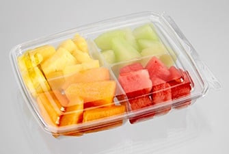 Deli Container Hinged 16 OZ 4 Compartment PET Clear Tamper-Evident 240/Case