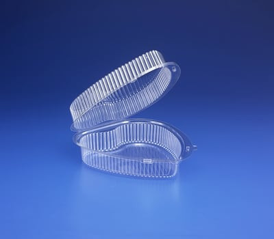Essentials Take-Out Container Hinged With Dome Lid 9.875X10.6875X3.25 IN RPET Clear Round 25/Case