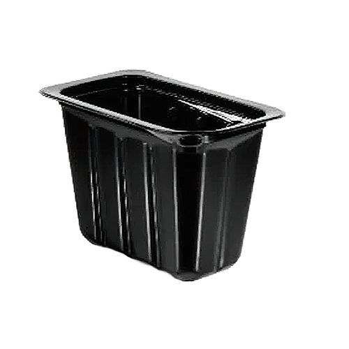 Condiment Take-Out Tray Base 6.48X4.1X3.83 IN PET Black Rectangle 320/Case
