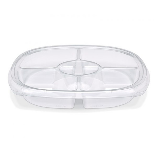 Fresh 'n Clear® Take-Out Container Base 12.5X2.03 IN 5 Compartment PET Clear Round 50/Case