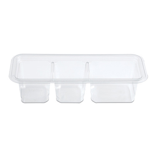 Fresh 'n Clear® Take-Out Container Insert 7.13X2.7X1.84 IN 3 Compartment PET Clear Rectangle 1056/Case