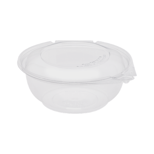 Salad Take-Out Container Hinged With Dome Lid 24 OZ PET Clear Tamper-Resistant 240/Case