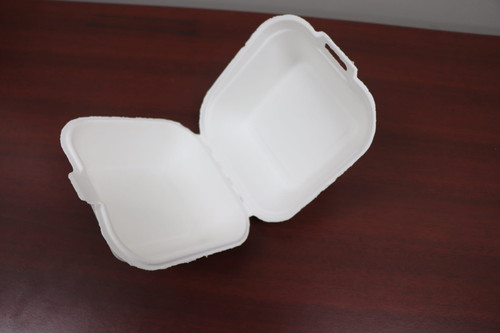 Victoria Bay Take-Out Container Hinged 6X6X3 IN Pulp Fiber White Square 200/Case