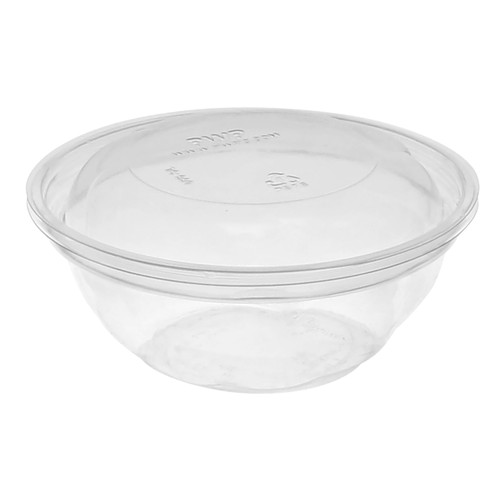 Deli Container Base & Lid Combo With Dome Lid 12 OZ RPET Clear Swirl Design Round 280/Case