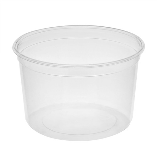 Deli Container Base 16 OZ PET Clear Round 1000/Case