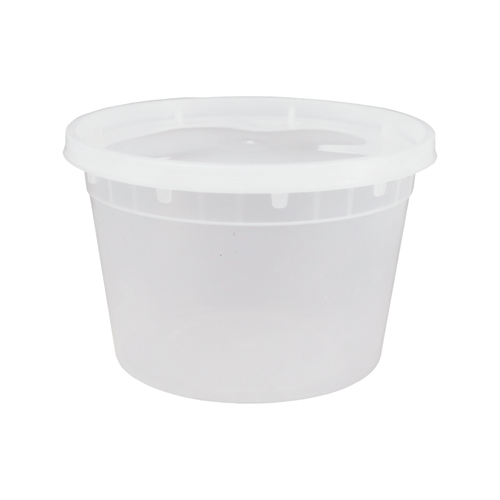 Victoria Bay Deli Container Base & Lid Combo With Polyethylene (PE) Lid 16 OZ PP Round 240/Case
