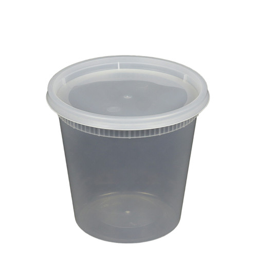 Victoria Bay Deli Container Base & Lid Combo 24 OZ PP Clear Round 240/Case