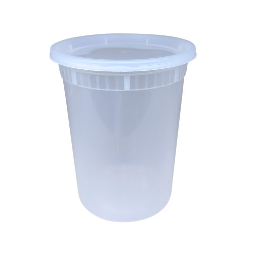 Victoria Bay Deli Container Base & Lid Combo 32 OZ PP Clear Round 240/Case