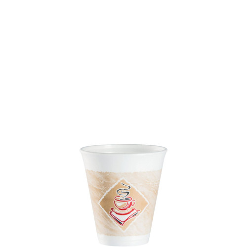 Dart® ThermoGlaze® Cup Insulated Squat 12 OZ EPS Multicolor Café G Stock Print 20 Count/Pack 50 Packs/Case