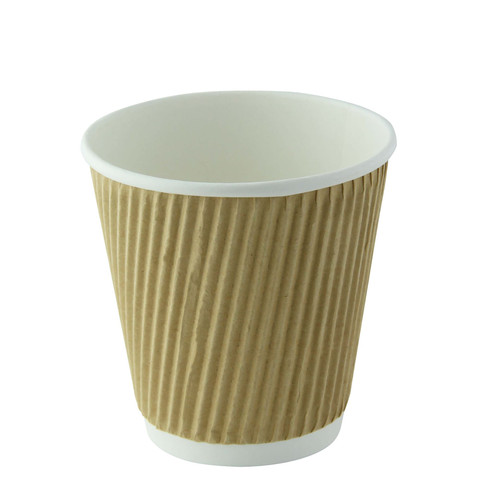 Cup 10 OZ Paper Beige Rippled 40 Count/Pack 25 Packs/Case 1000 Count/Case