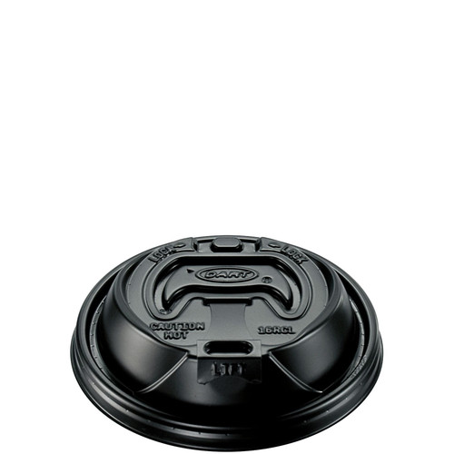 Dart® Optima® Lid Dome 3.85X0.98 IN HIPS Black For 12-24 OZ Hot Cup Reclosable Tab 100 Count/Pack 10 Packs/Case