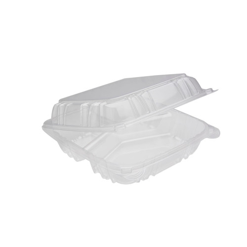 Sensation™ Take-Out Container Hinged 9.2X8.9X3.1 IN 3 Compartment OPS Clear 200/Case