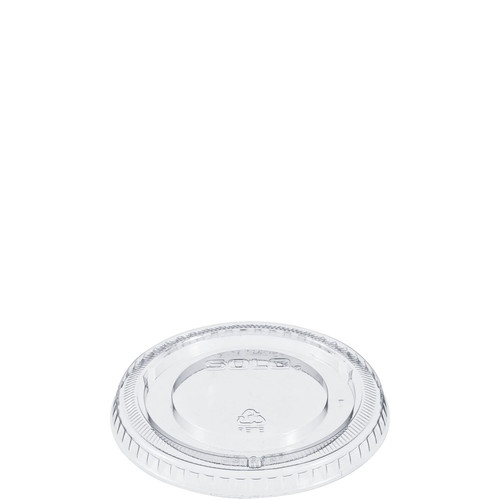 Dart® Lid Flat 3.413X0.358 IN PET Clear For 3.5 OZ Cold Cup No Hole Not Vented Freezer Safe 100 Count/Pack 25 Packs/Case
