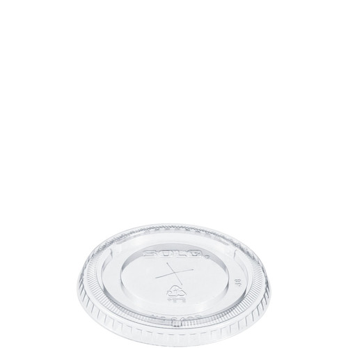 Dart® Lid Flat 3.413X0.358 IN PET Clear For 3.5 OZ Cold Cup With Hole Freezer Safe 100 Count/Pack 25 Packs/Case