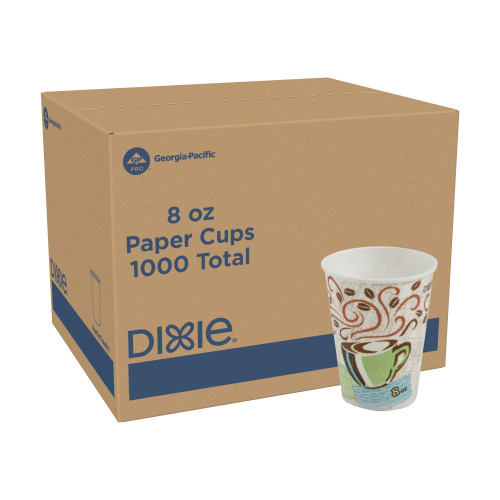 Dixie® Perfect Touch Hot Cup Insulated 8 OZ Double Wall Poly-Coated Paper Multicolor Coffee Haze 1000/Case