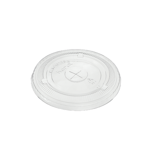 Karat® Lid Flat 4.11 IN PET Translucent For 32 OZ Cold Cup With Hole Identification 600/Case