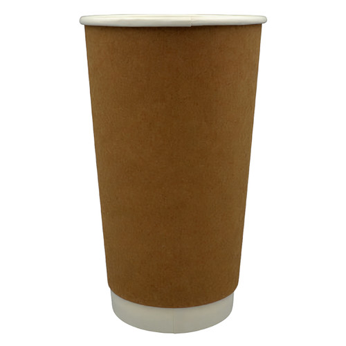 Victoria Bay Hot Cup 20 OZ Double Wall Poly-Coated Paper Kraft 600/Case