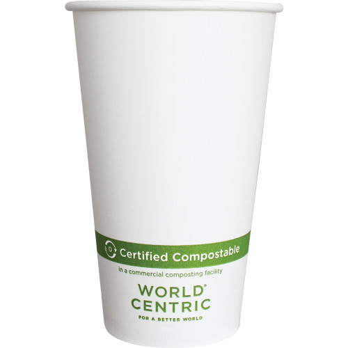 Hot Cup 16 OZ Double Wall Poly-Coated Paper PLA White 600/Case