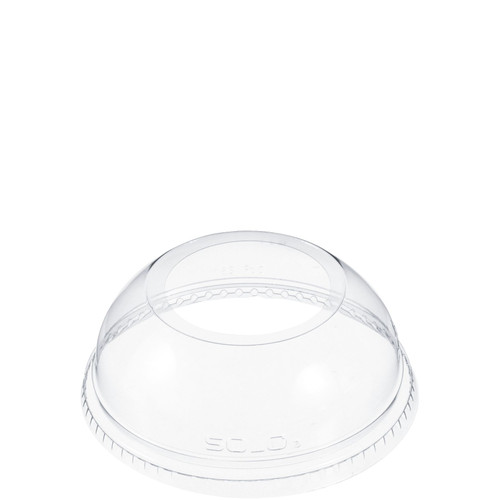 Dart® Lid Dome 3.993X1.52 IN PET Clear For 5.5-24 OZ Cold Cup With Hole Freezer Safe 100 Count/Pack 10 Packs/Case