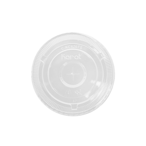 Karat® Lid Flat 3.86 IN PET Translucent For 12-14 OZ Cup No Hole 1000/Case