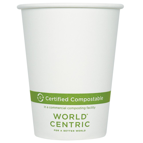 Hot Cup 12 OZ Paper PLA White 1000/Case