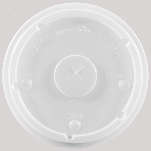 Lid Flat PS Translucent For 42-44 OZ Cold Cup With Hole Identification 1000/Case