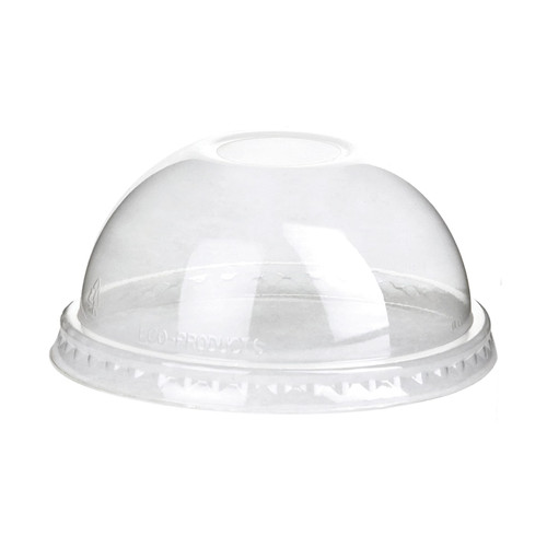 GreenStripe® Lid Dome PLA Clear For 9-24 OZ Cold Cup With Hole 1000/Case