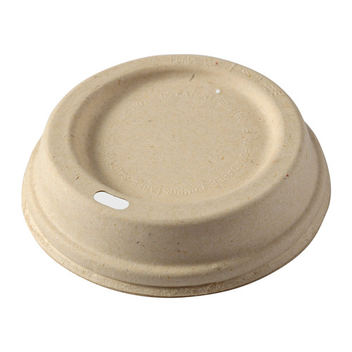 PrimeWare® Lid Dome Sugarcane For 12-24 OZ Hot Cup Sip Through 500/Case