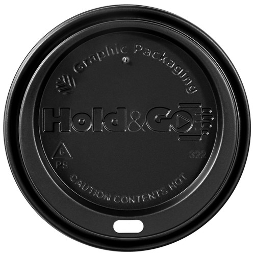 Lid Dome Plastic Black For Hot Cup 1200/Case