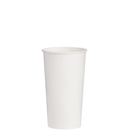 Solo® Cold Cup 21 OZ Double Sided Poly Paper (DSP) White Leak Resistant 50 Count/Bag 20 Bags/Case 1000 Count/Case