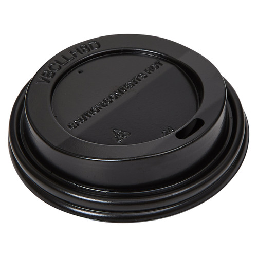 Victoria Bay Lid Dome Plastic Black For 8 OZ Hot Cup 1000/Case