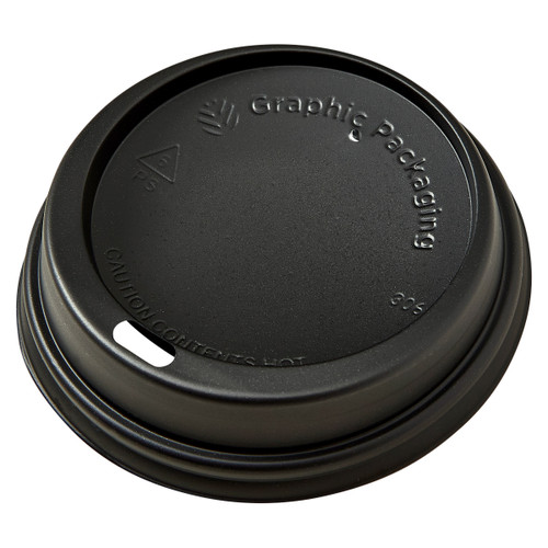 Victoria Bay Lid Dome 80MM PS Black For 8 OZ Hot Cup 100 Count/Pack 10 Packs/Case 1000 Count/Case