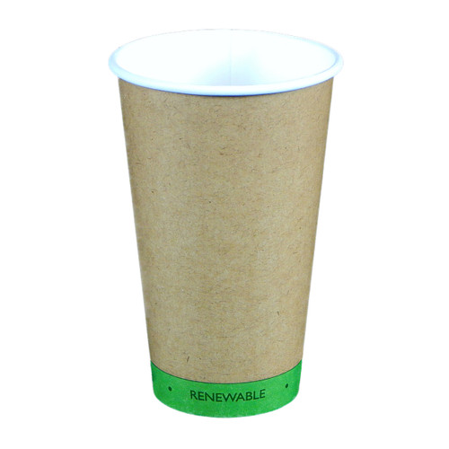 Victoria Bay Hot Cup 16 OZ Paper PLA Kraft Green Single Wall 1000/Case