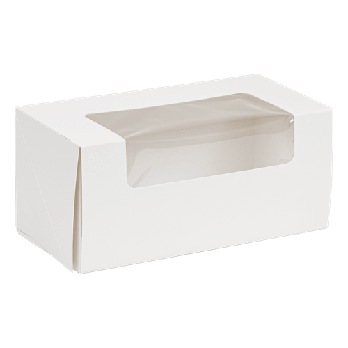 Donut Box 6 CT 9X4.5X4 IN SBS Paperboard White Waterfall With Window 100/Case