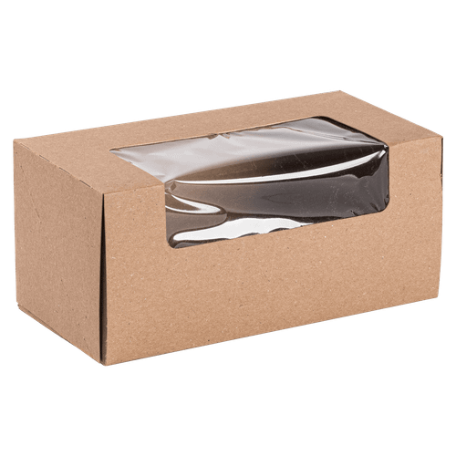 Donut Box 9X4.5X4 IN Kraft Waterfall With Window 100/Case