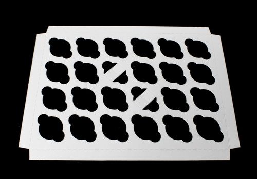 Cupcake Insert Mini 13.9375X9.9375X0.75 IN 24 Compartment Cardboard White Kraft 200/Case